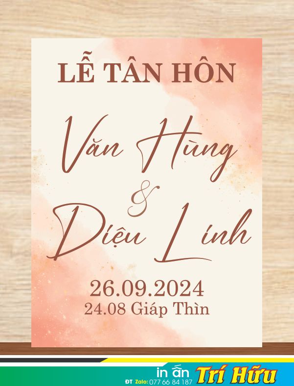 bảng tên đám cưới mẫu 77