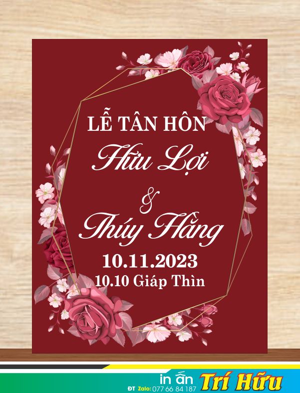 bảng tên đám cưới mẫu 78