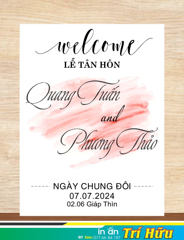 bảng tên đám cưới mẫu 81