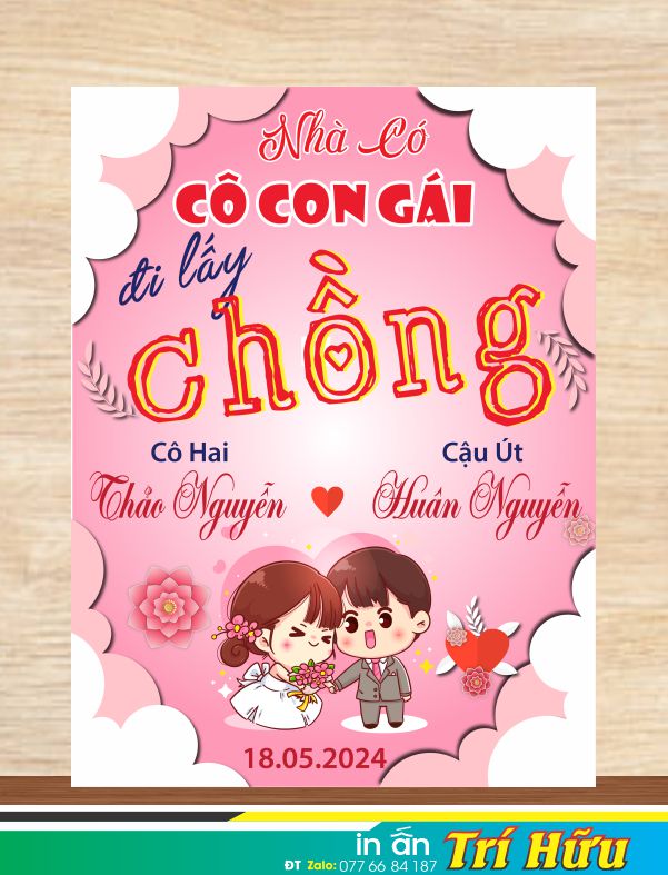 bảng tên đám cưới mẫu 82