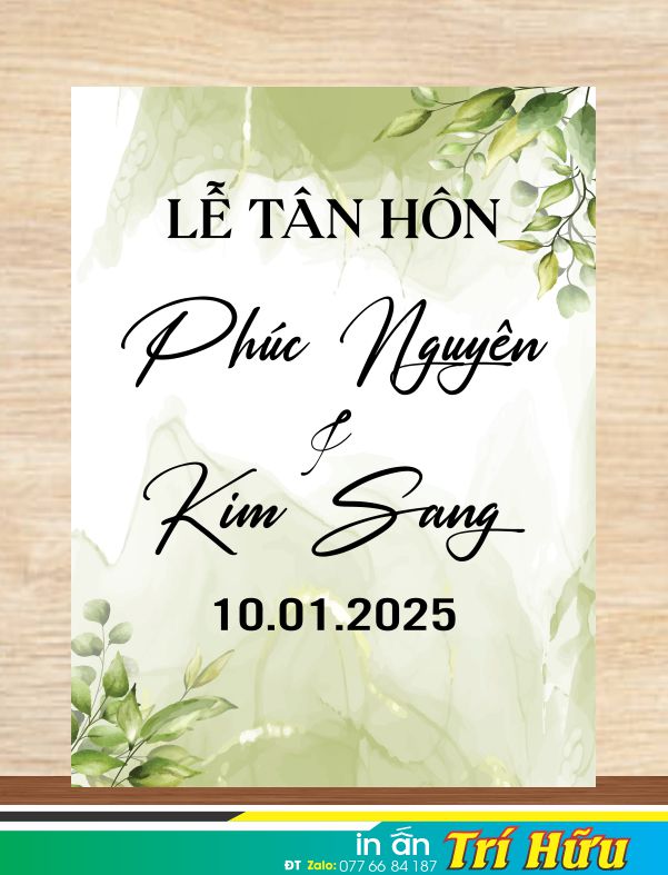 bảng tên đám cưới mẫu 84