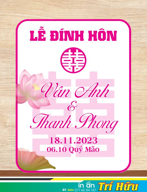 bảng tên đám cưới mẫu 85