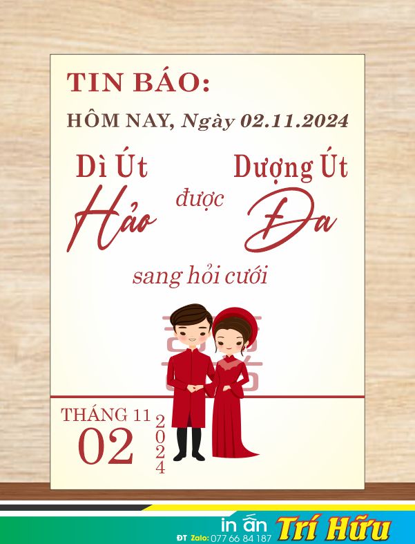 bảng tên đám cưới mẫu 89