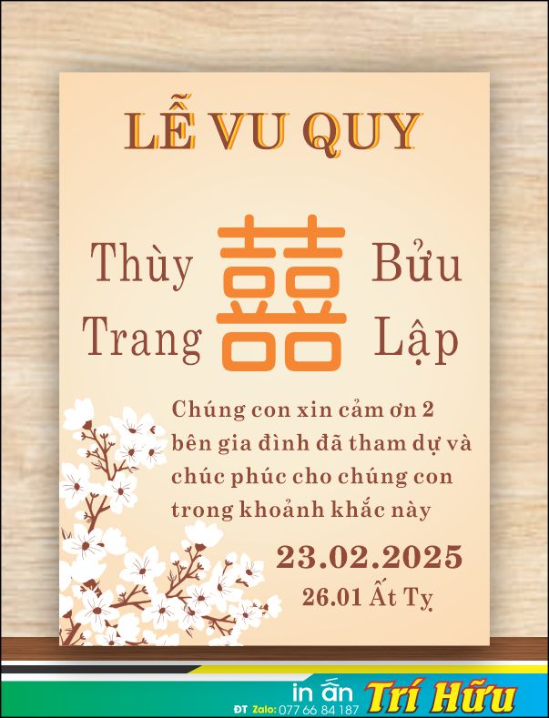 bảng tên đám cưới mẫu 90
