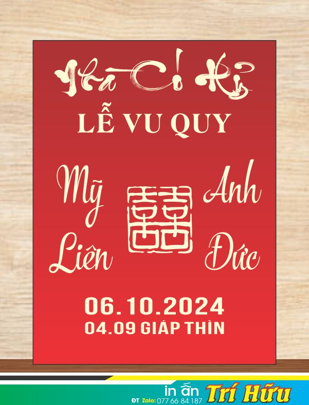bảng tên đám cưới mẫu 92