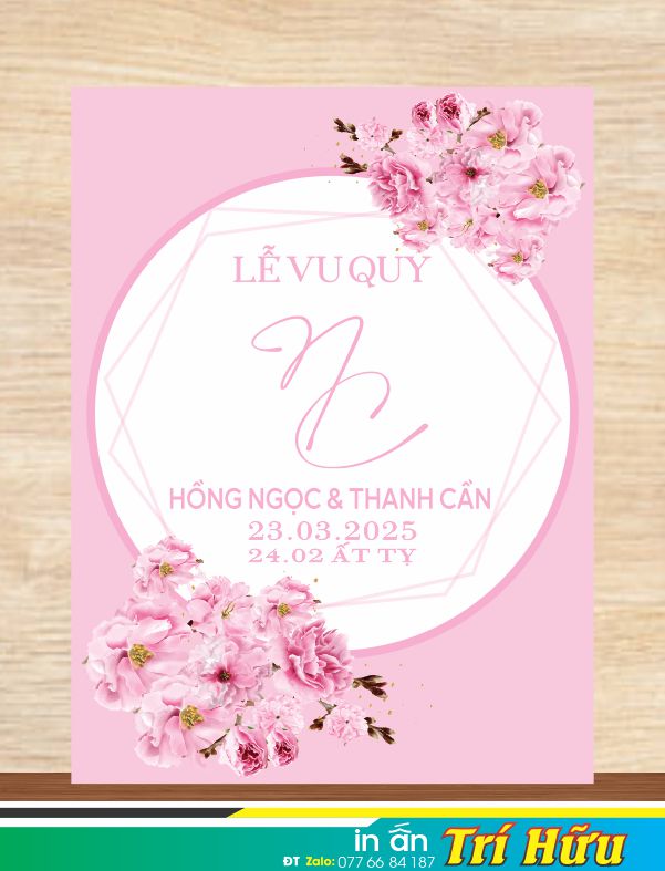bảng tên đám cưới mẫu 94