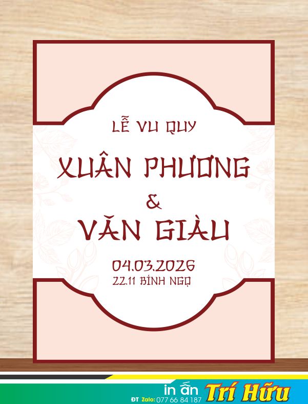 bảng tên đám cưới mẫu 95