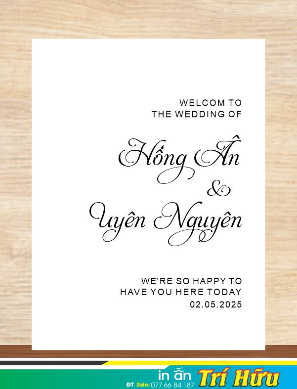 bảng tên đám cưới mẫu 98